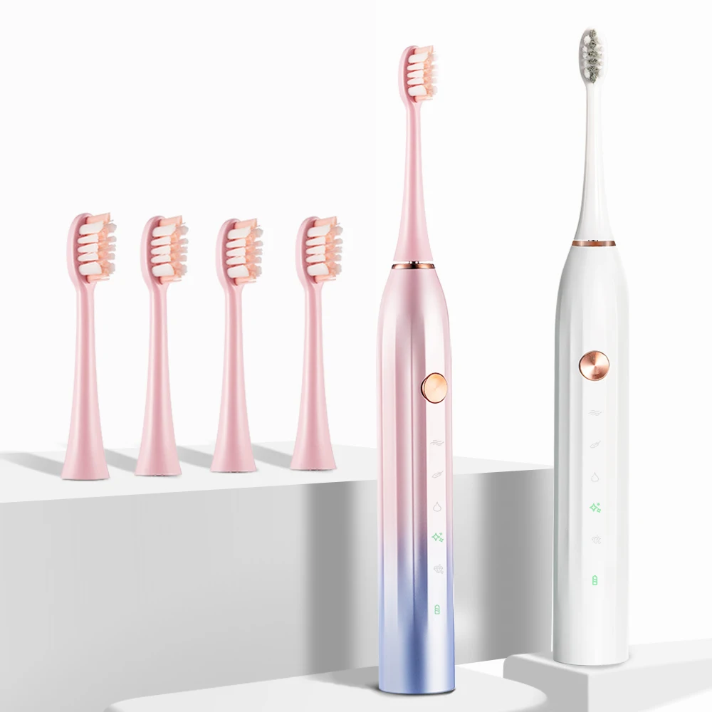

Sonic Electric Toothbrush Adult Ultrasonic Tooth Brush With Facial Brush USB Fast Rechargeable IPX7 Waterproof 5 Modes Sarmocare