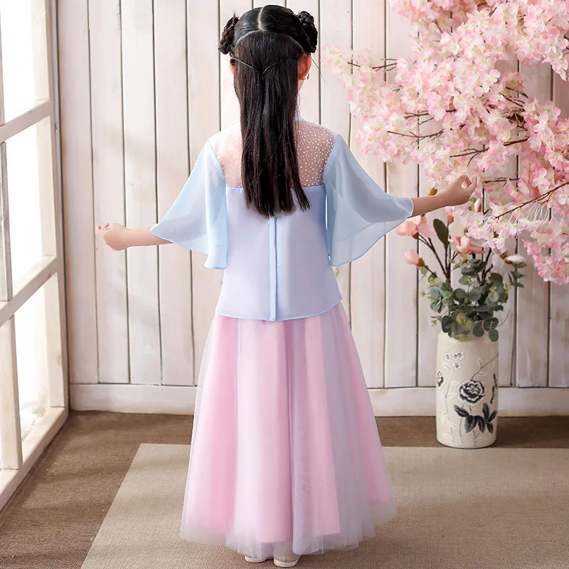 

Floral Embroidery Girl Hanfu Chinese Traditional Folk Cosplay Costume Han Dynasty Dance Wear Fairy Clothes Oriental Suit