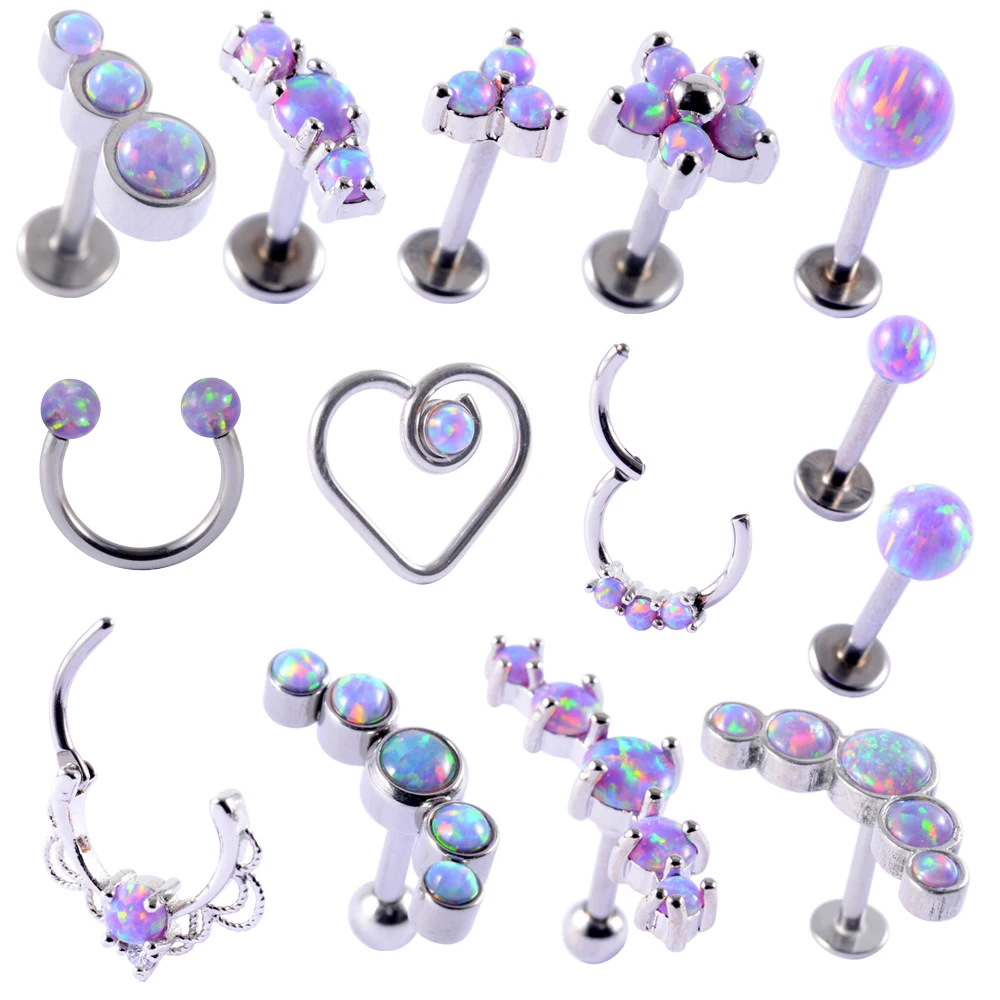 1 шт. модное кольцо для козелка уха завитка ушной раковины OP38 пурпурный опал