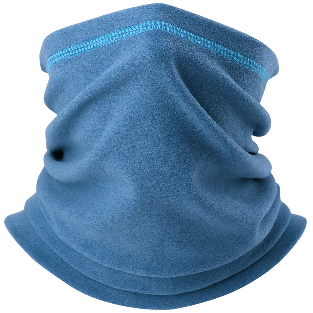 Blue Зимняя Флисовая теплая Балаклава для шеи, маска на половину лица, покрытие для ушей, теплый шейный шарф-труба, снуд для защиты лица, повязка на голову для женщин и мужчин - Цвет: Blue
