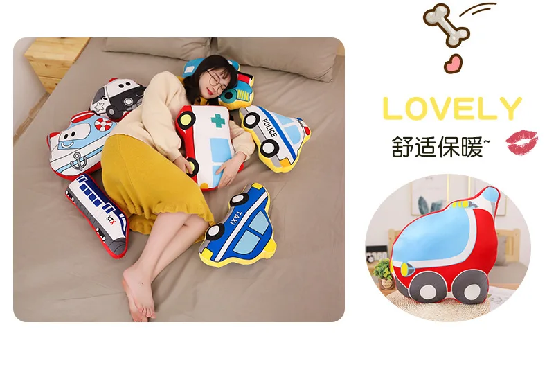 

Universal Car Neck Pillows toy sailing doll cartoon fire truck car plush pillow toy gift Rest Headrest Car Interior Accessories
