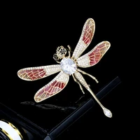 creative dragonfly brooches fashionable brand design wedding party corsage jewellery oil drop brooch pin with cz stone
