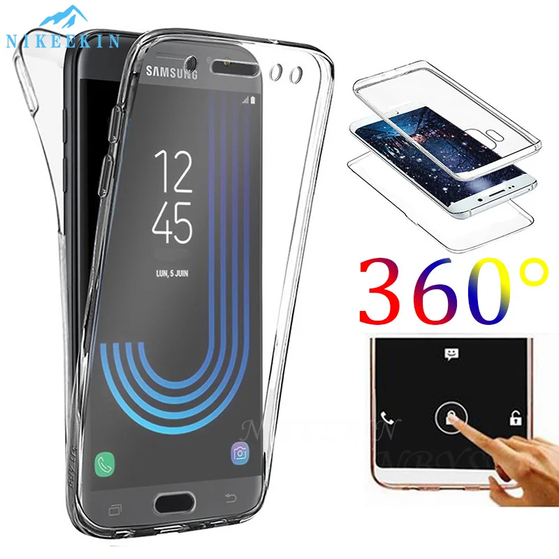 360 двойной Мягкий ТПУ силиконовый бампер для телефона Samsung A6 A8 J4 J6 Plus A7 A9 J8 2018 J2 J5 J7