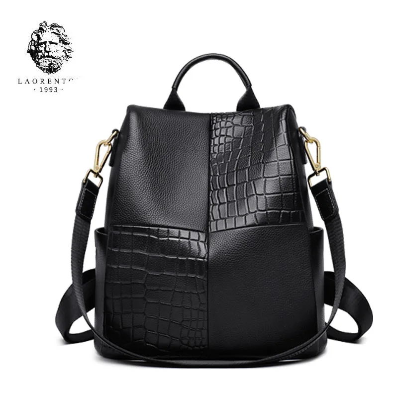 LAORENTOU, женский кожаный рюкзак, сумки из воловьей кожи, роскошные модные вместительные женские кожаные рюкзаки
