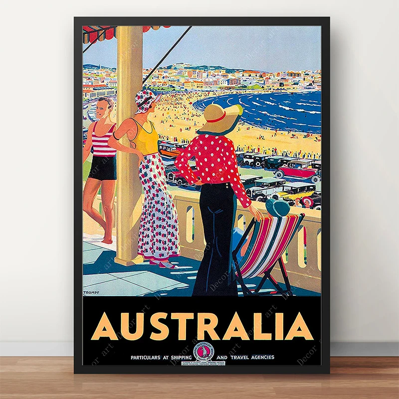 Summer Australia New South Wales Clovelly Vintage Travel Poster Canvas Painting Kraft Coated Wall Sticker Home Decor Gift | Дом и сад