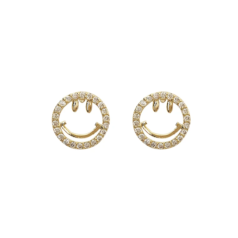 

2021 new classic smile Round Earrings South Korea fashion smile small earrings party Simple ladies women jewelry