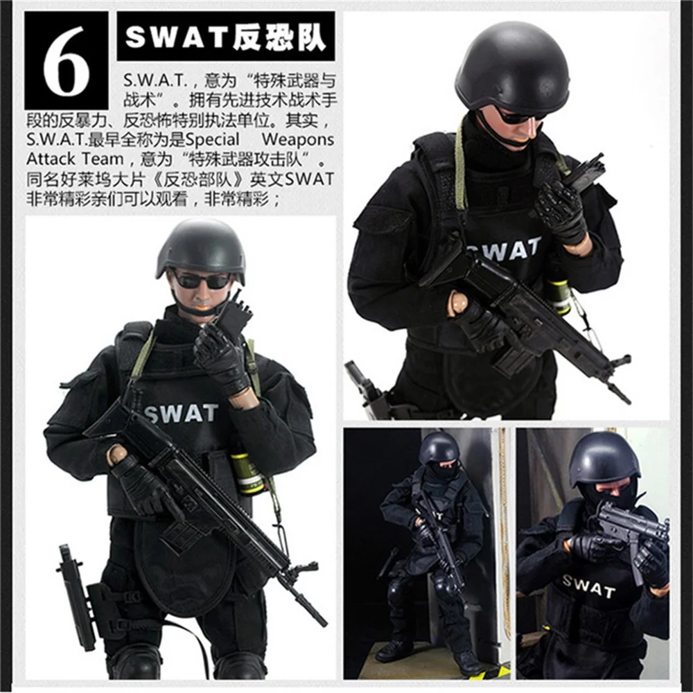 

1/6th SWAT Desert Jungle Medical Soldier Action Figure 12" Military Army Suit Policemen Model Toy