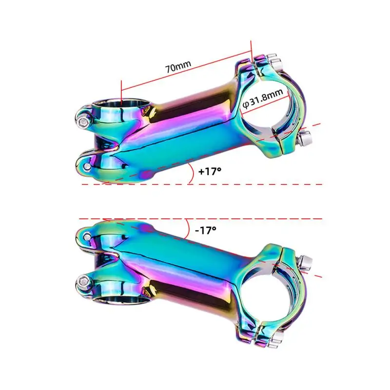 

ZTTO Bike Stem Polished Rainbow MTB Road 7 17 Degree 60 70 80 90 Mm High-Strength Lightweight Fit 31.8mm Handlebar XC AM