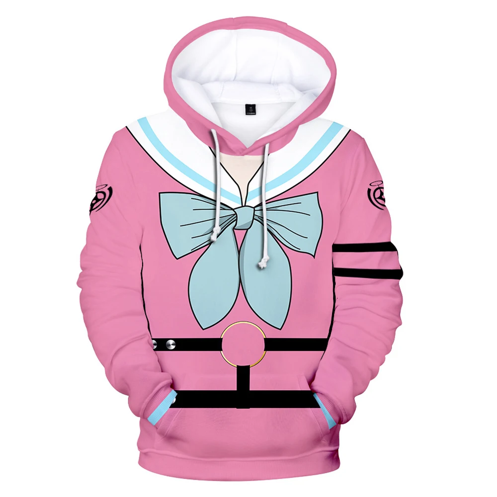 New Design 3D Print Monokuma HoodieMen Sweatshirt Women Cartoon Cosplay Outfit Autumn Hip Hop Hooded Casual Boys Girls Pink Tops