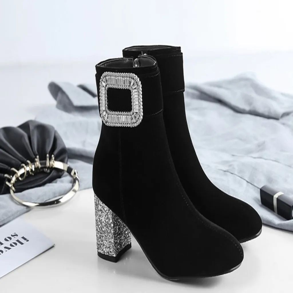 Женские ботильоны с острым носком однотонные дизайнерские ботинки на высоком