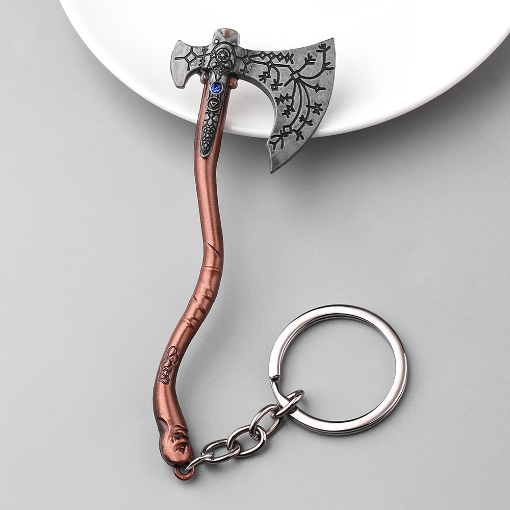 Viking Car Keychain God of War 4 Leviathan Key Chain Metal Keyrings Kratos Guardian Shield Ice Axe Accessories | Украшения и
