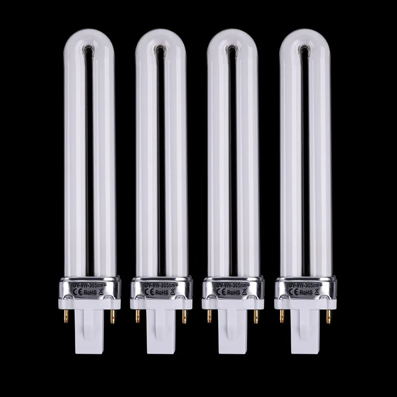 4 Pcs 9W Nail UV Gel Machine Lamp Light Bulb Tube for Electronic Dryer Replacement 998 |