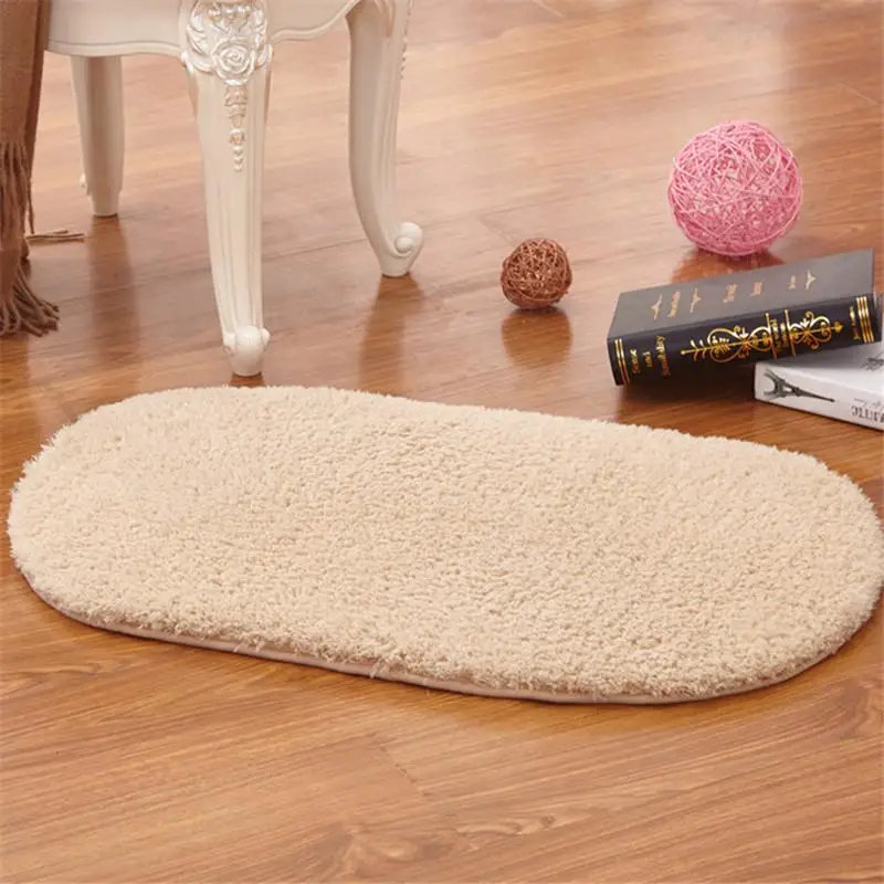 

Absorbent Soft Bathroom Carpets Memory Foam Doormat Oval Non Slip Floor Rugs 40x60cm