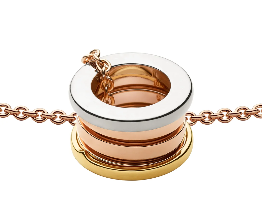 

Three color spring 925 sterling silver necklace, men, women, the hot money