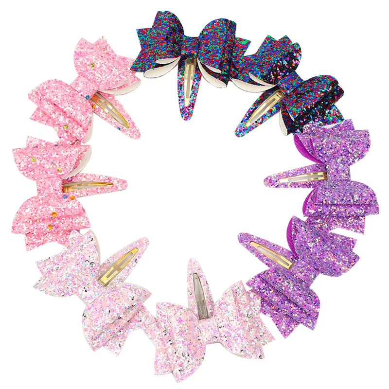 

Hot-selling children's paint onion powder dripping bow hairpin girl princess bangs BB clip side clip