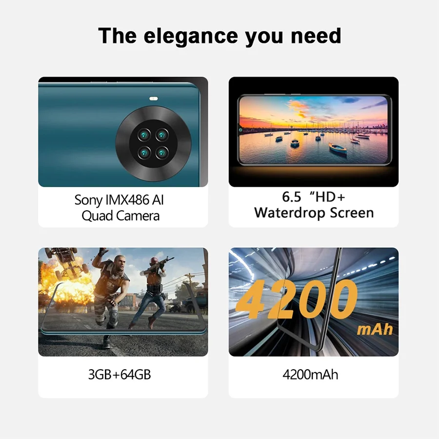 Cubot Note 20 6 5 &quot&quot HD + 3 ГБ 64 сзади Quad Камера смартфон NFC 4200 мА/ч 12MP распознавания лиц и