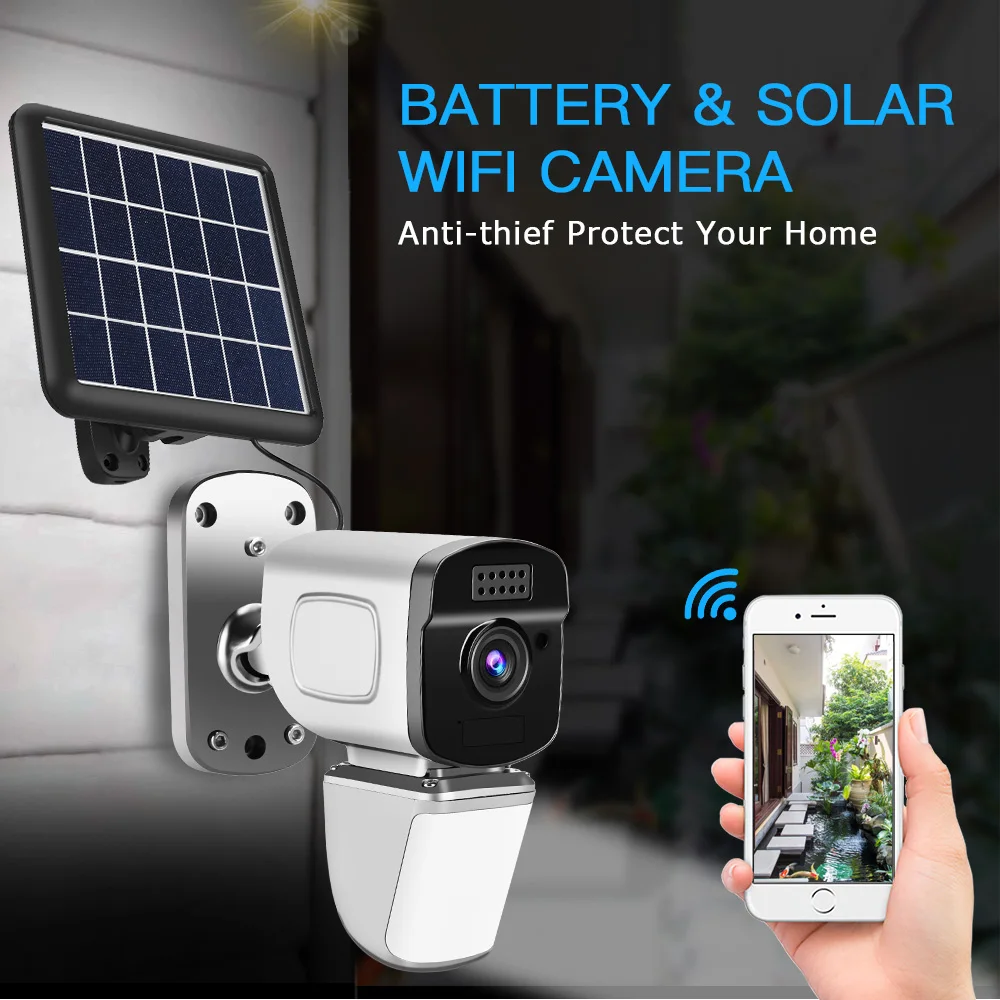 WiFi IP камера безопасности 1080P аккумуляторная батарея беспроводная солнечная