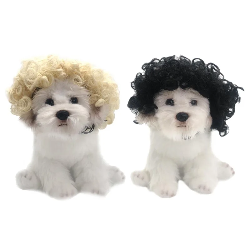 

Парики для собак на Хэллоуин и Рождество, аксессуары для костюмов, искусственные волосы для домашних животных, праздничное украшение, игруш...