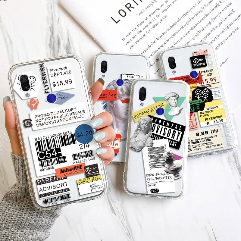 

Poco X3 Pro Case For Xiaomi Poco M3 Pro M2 F3 C3 Case On Xiaomi Mi Note 10Pro 10T Lite 11 9T Art Lable Barcode Funda Clear Cover