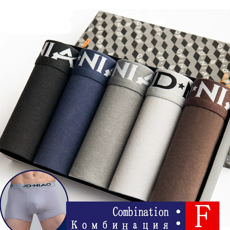 JDN F BOX bierdan L-5xL бренд почты боксёрские шорты мужчины mens комфортно мужчин boxershorts хлопок сексуально 5pcs / много cueca 24type мужского нижнего белья трусы мужские трусы-боксеры боксеры нижнее белье трусики - Цвет: JDN F BOX
