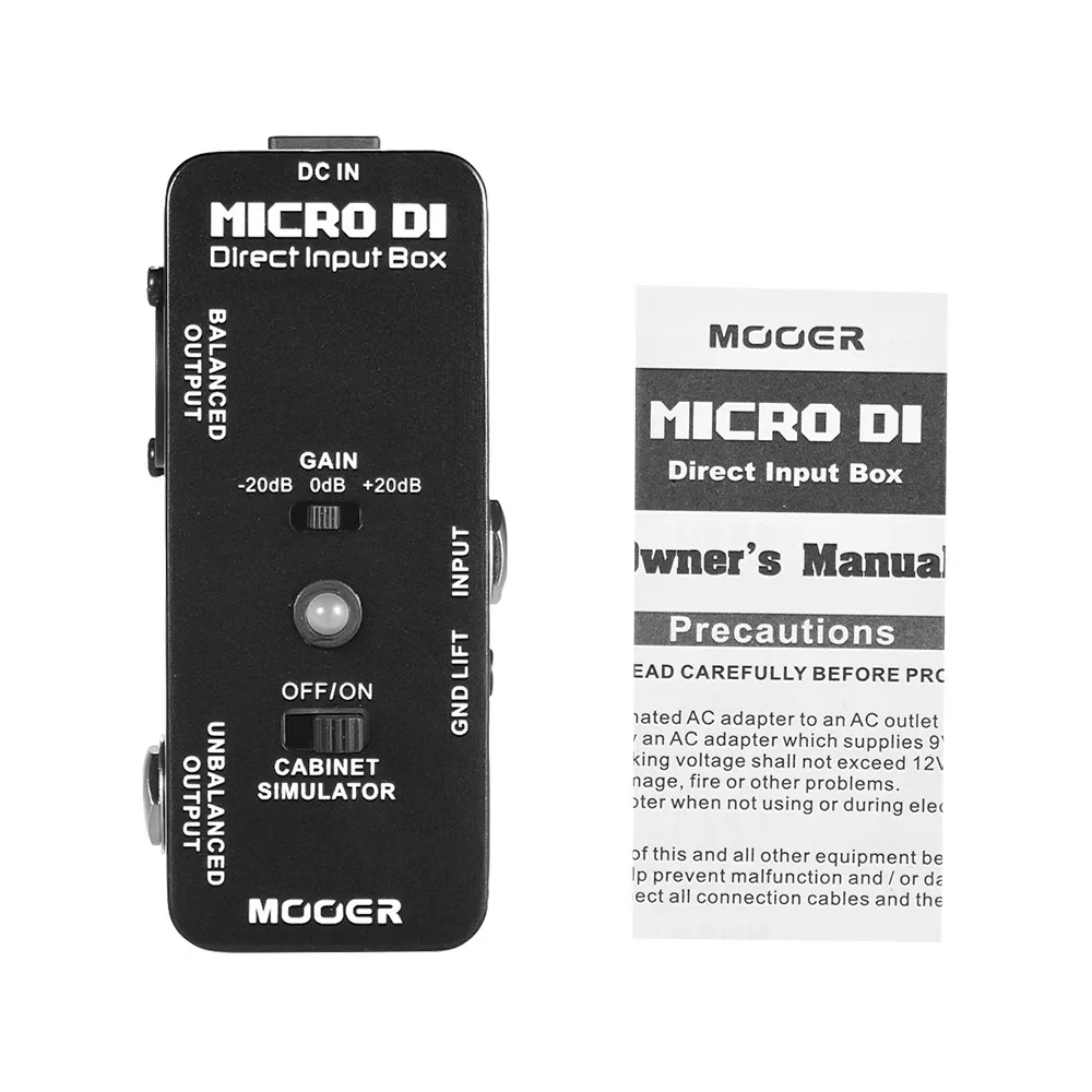 MOOER MICRO DI кабинет симулятор гитары педаль DI коробка гитарный эффект педаль полный металлический корпус для гитары Запчасти и аксессуары