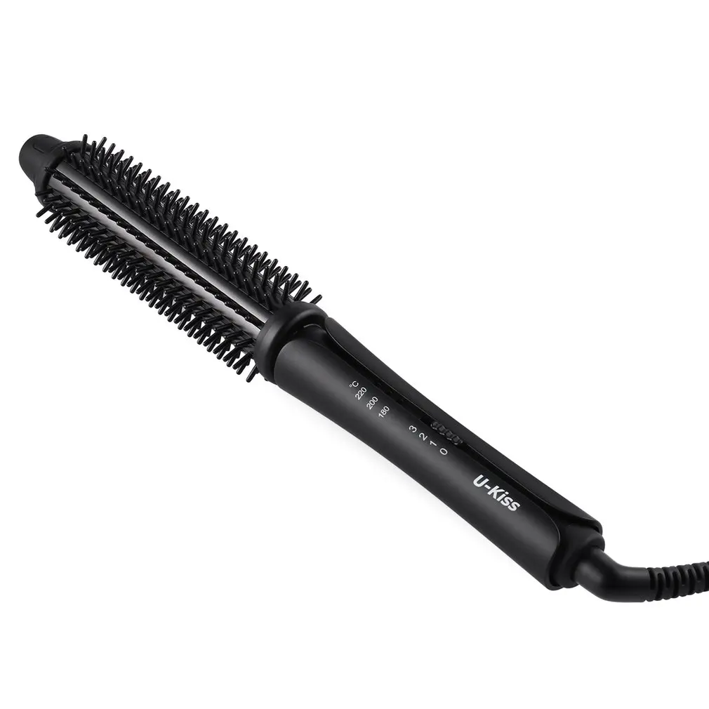 

U-Kiss Interchangeable Brush & Clip Super Hard Titanium Coated Heating Plate Dual Voltage 3 In 1 Ionic Hair Styler Hair Curler