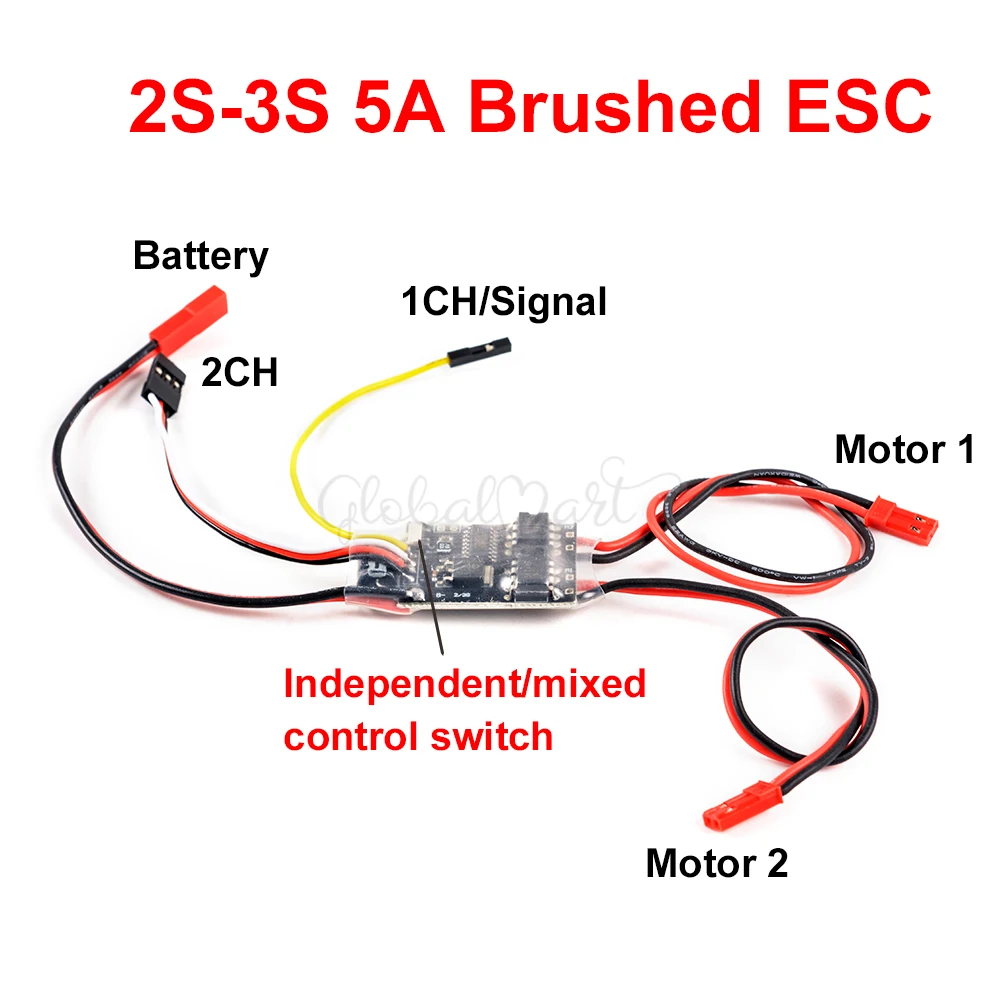 Двухсторонний двунаправленный матовый ESC 2S 3S Lipo 5A контроль скорости для модели RC