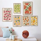 Фруктовая вишня, лимон, грейпфрут, банан, манго, плакаты и принты, настенная живопись на холсте, картины для кухни, магазина, современный декор