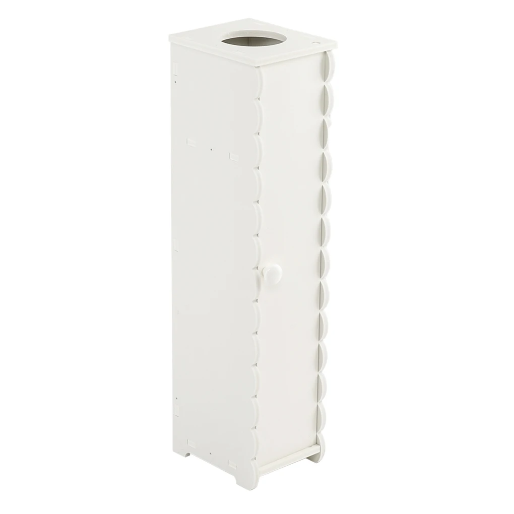 

Paper Towel Storage Narrow Cabinet Free Standing Single Door Bathroom Storage Toilet Paper Holder