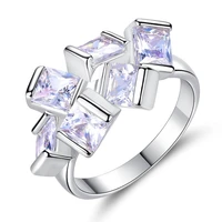creativity multiple diamond irregular square zircon rings romantic birthday gifts for girlfriend fashion zircon stone jewelry