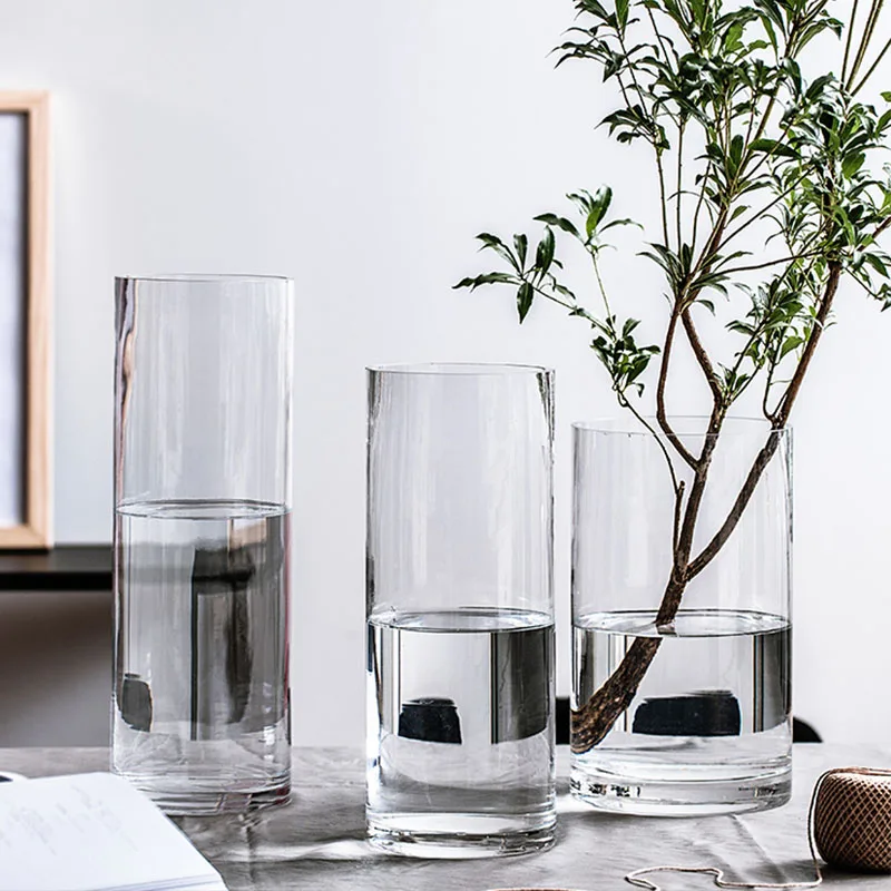 Большая Скандинавская стеклянная ваза Strongwell для прямой прозрачный Современная
