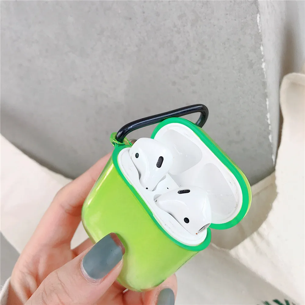Прозрачный чехол чистого цвета для Apple Airpods Pro жесткий из ПК Air pods 1 2 ярких защитная