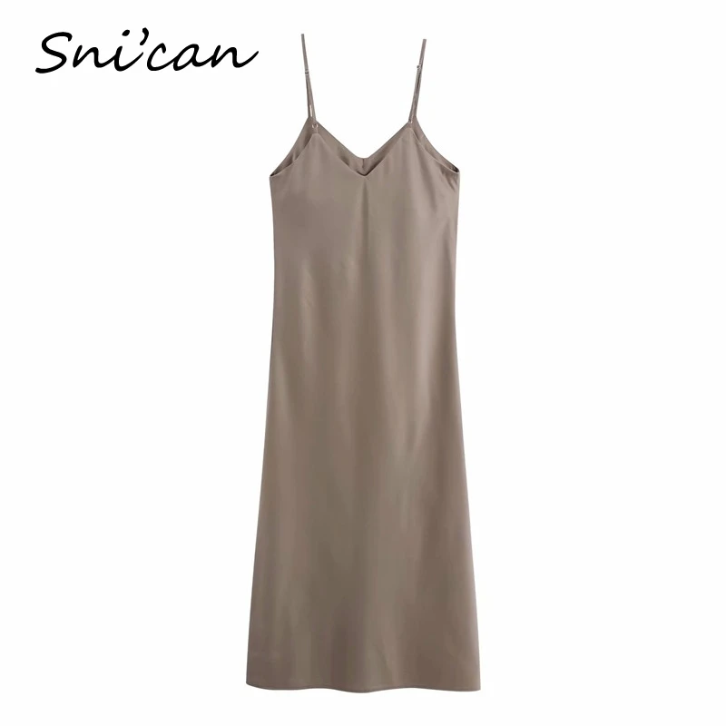 

women suspender dress vintager summer Camisole Midi Dress Vintage Backless Thin Straps draped Female Dresses Mujer za 2020 chic