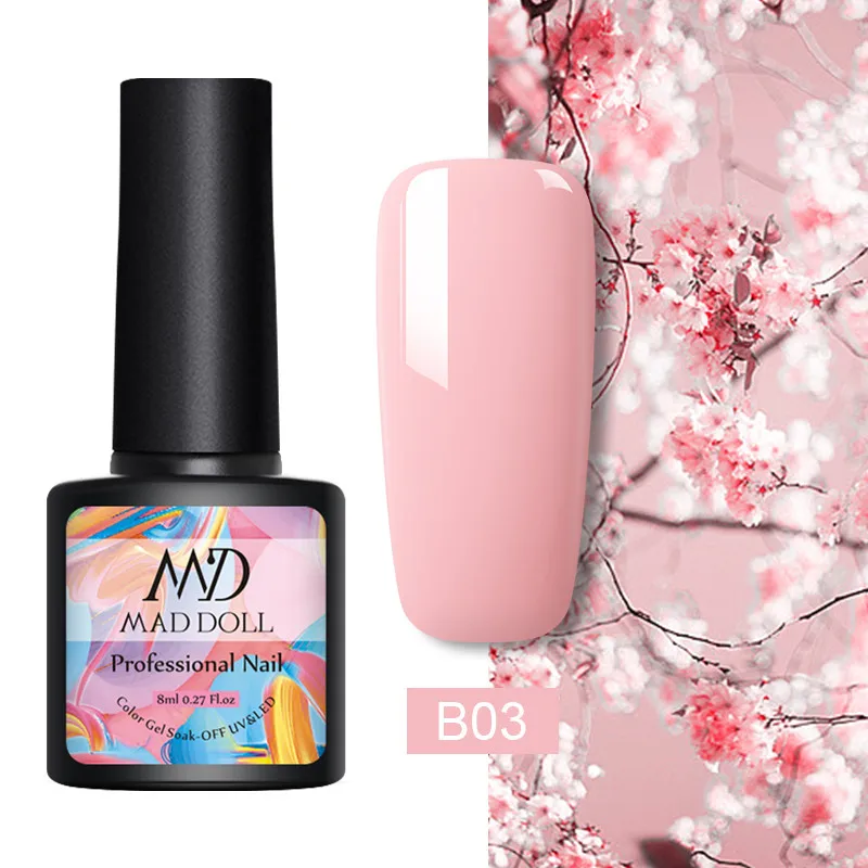 B03 MAD DOLL 8 мл гель лак для ногтей сладкие долговечные цвета личная гигиена лак для ногтей однократный дизайн ногтей DIY Красота гель для дизайна - Цвет: B03
