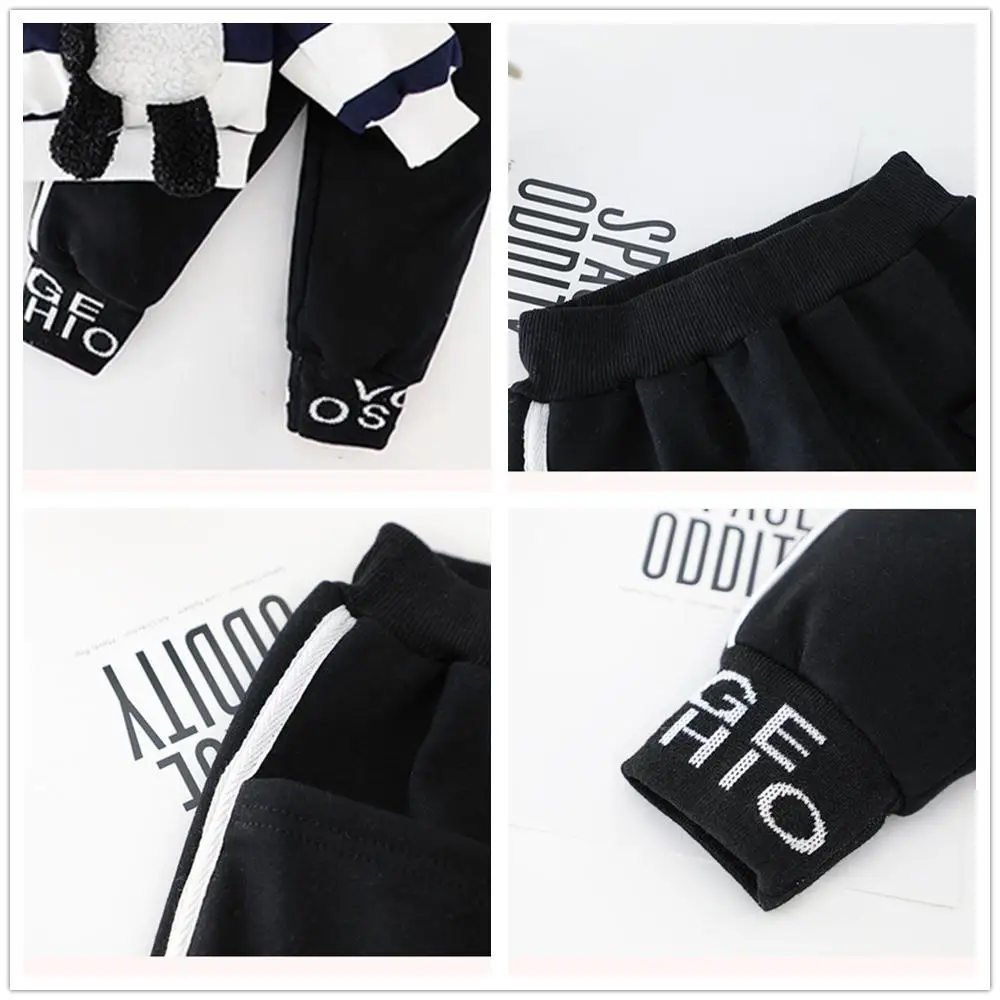 

KINE PANDA Baby Boy Clothes Toddler Kids Clothes Set Winter Girls Sweatshirt Pants 1 2 3 4 5 Years Old Cartoon Bear Clothing