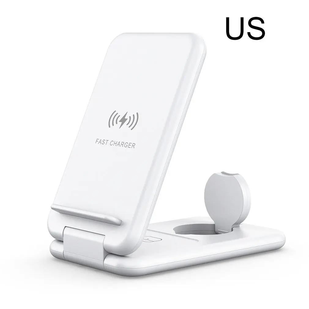 

Складное Беспроводное зарядное устройство «Три в одном», 15 Вт, стандартный держатель, Беспроводная зарядка, разъем QC 3,0 для Iwatch, Apple Airpods