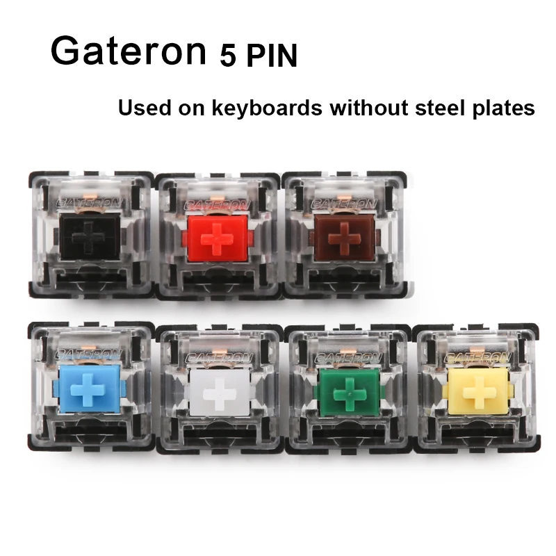 Gateron switch 5 pin transparent case blue red black brown green white yellow switches mechanical keyboard cherry mx compatible