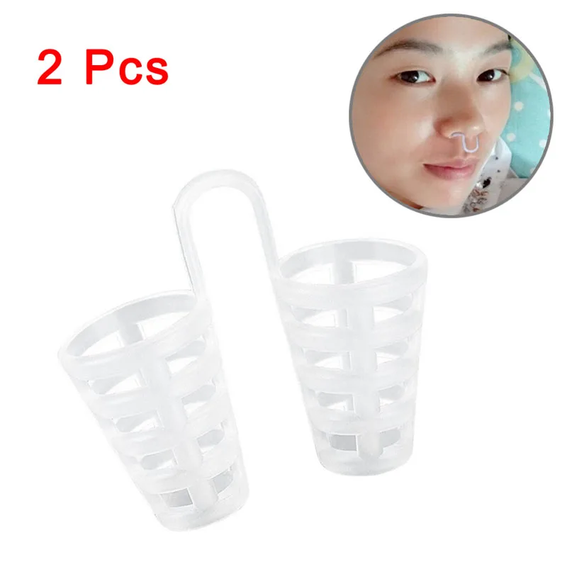 2pcs Anti Snoring and Apnea Stop Sleeping Aid Equipment Silicon Snore Ceasing Stopper Anti-Snoring Nose NOV99 |