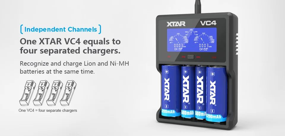 4 шт. Xtar перезаряжаемый 26650 5200 мАч 3,6 в защищенный аккумулятор предназначен для фонарей Портативные источники питания и т. Д