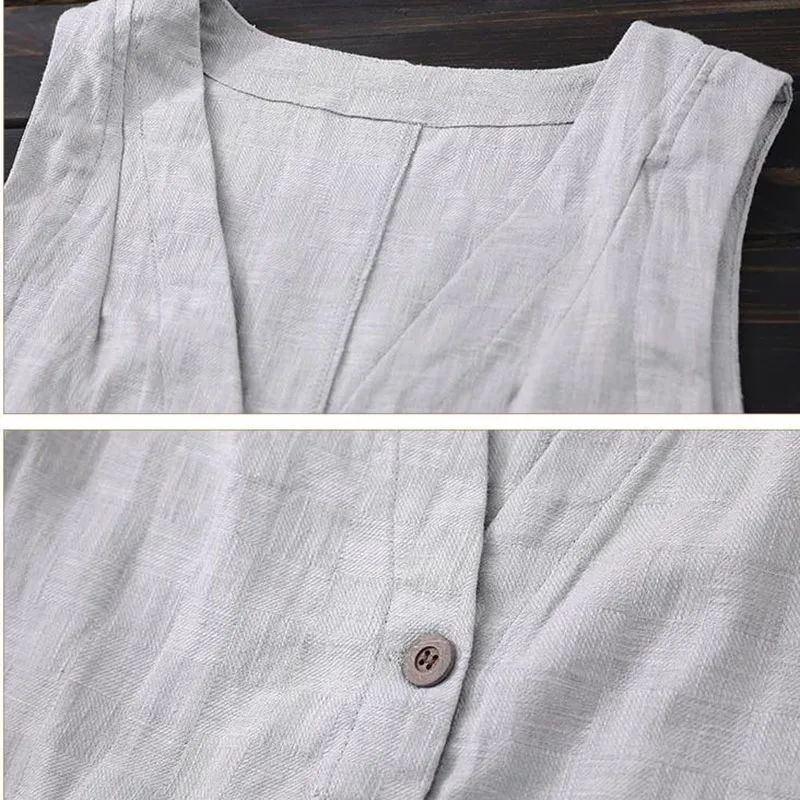 

Vests Women Minimalist Elegant Retro Summer Chic Fashion All-match Womens Sleeveless Vest Leisure Single Breasted Ladies Outwear