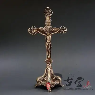 Высококачественные декоративные украшения из античной бронзы с Иисусом крестом