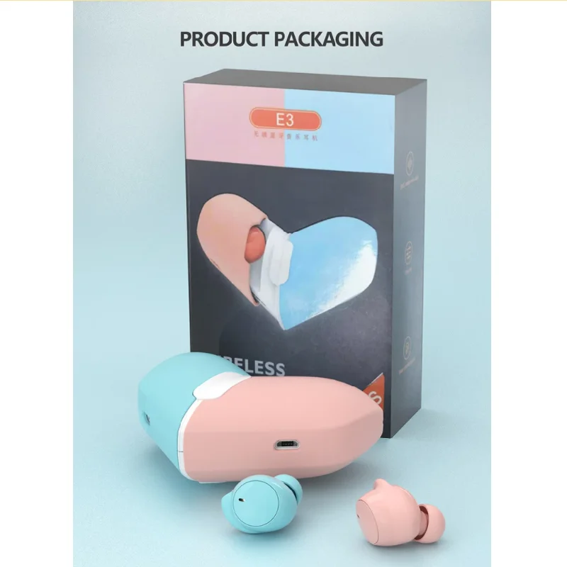 

TWS E3 wireless bluetooth earphone mini music sports headset waterproof and sweatproof earplugs with microphone touch earbuds
