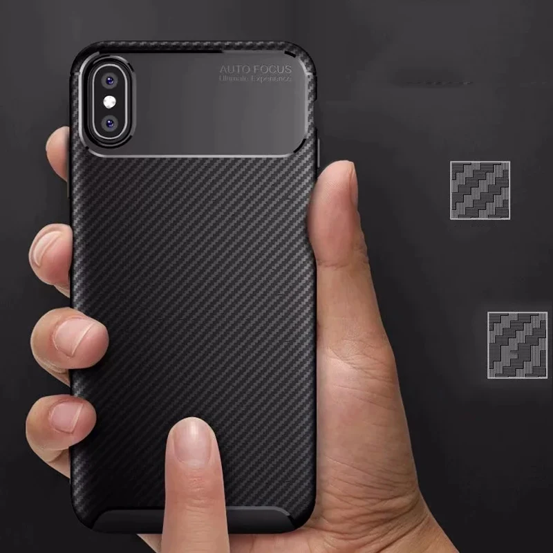 Чехол для iPhone 11 Pro Max XS MAX XR X 6 6S Plus 7 8 чехол из углеродного волокна Ударопрочный