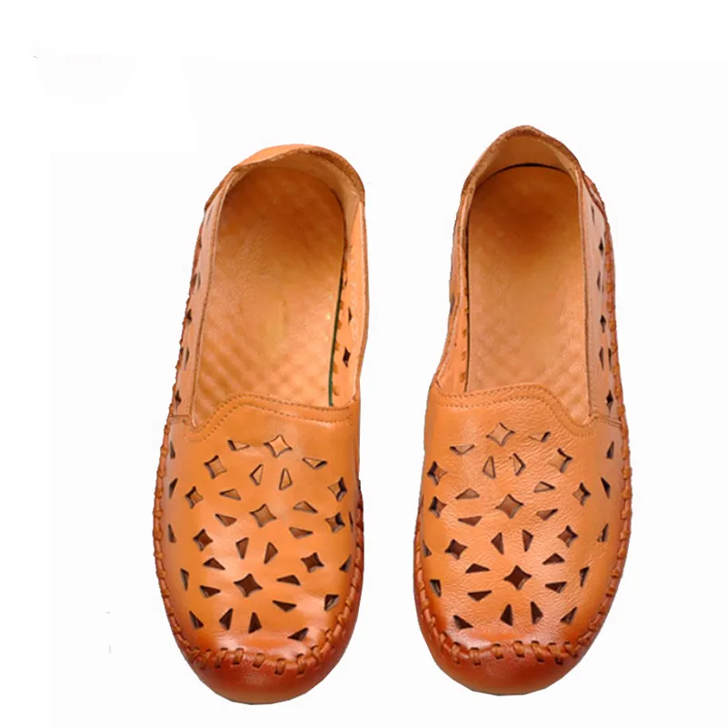 Женские туфли на плоской подошве Gykaeo летние дышащие из натуральной кожи с мягкой