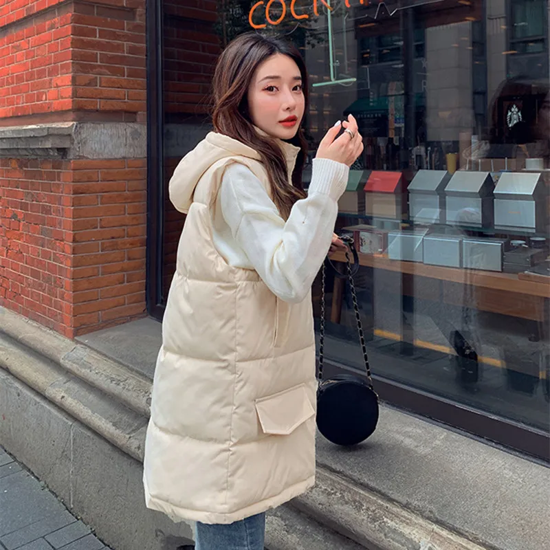 

Женский жилет с воротником-стойкой, повседневный утепленный пуховой жилет из хлопка, куртка для осени и зимы, 2021