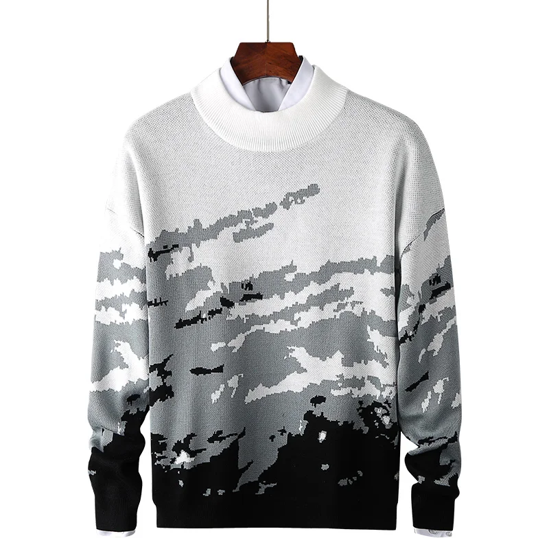 

Sweater Men Streetwear Retro Pullover Male Hip Hop Autumn New Pull Over Spandex O-neck Oversize Couple Casual Men's Sweaters 3XL