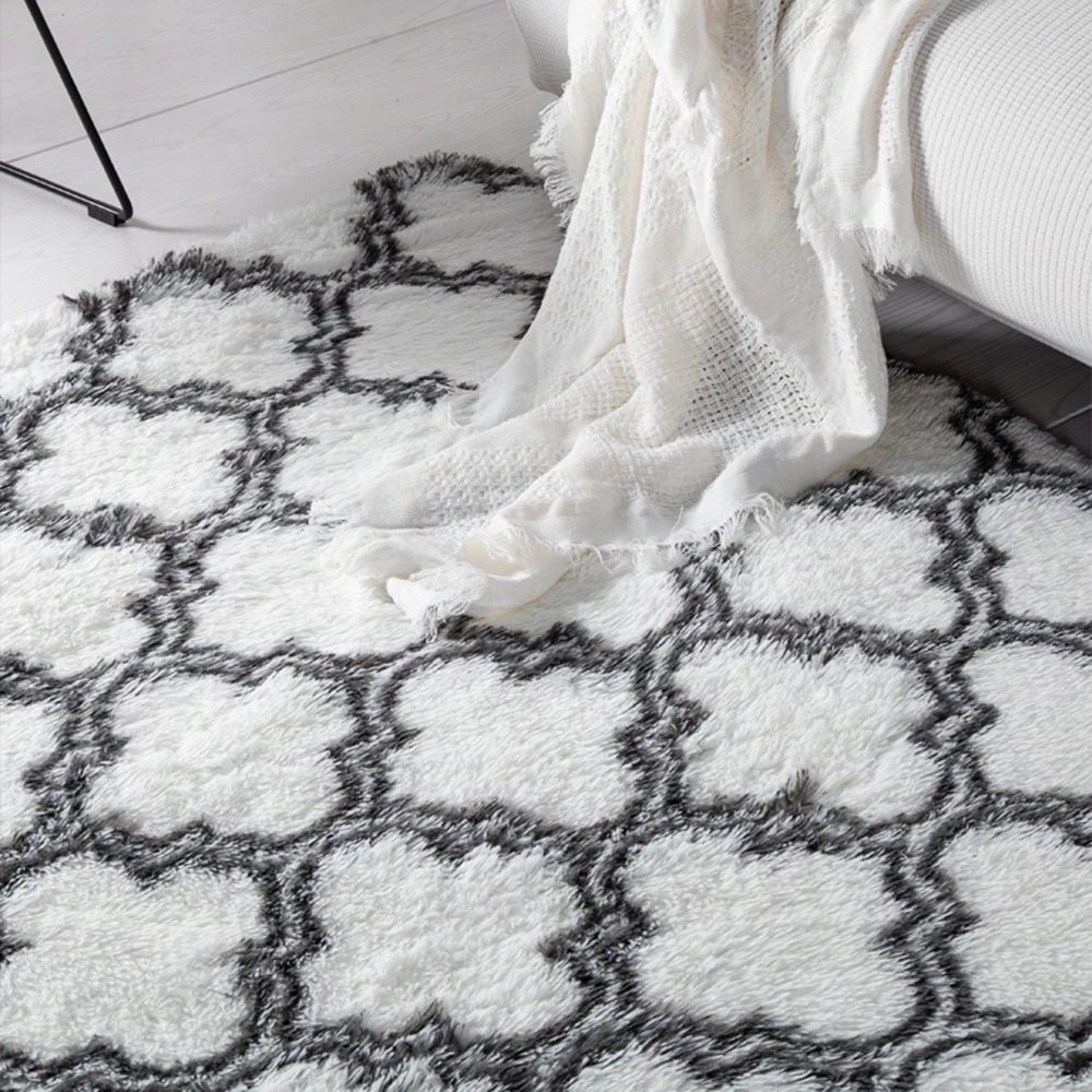 Мохнатый ковер решетчатый коврик меховой напольный офисный стул пол гостиная