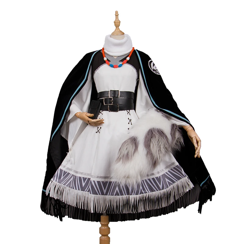 

Game Arknights Pramanix Cosplay Costume Lolita Anime Cool Cos Uniform Halloween Dress Ear+Tail H halloween costumes for women