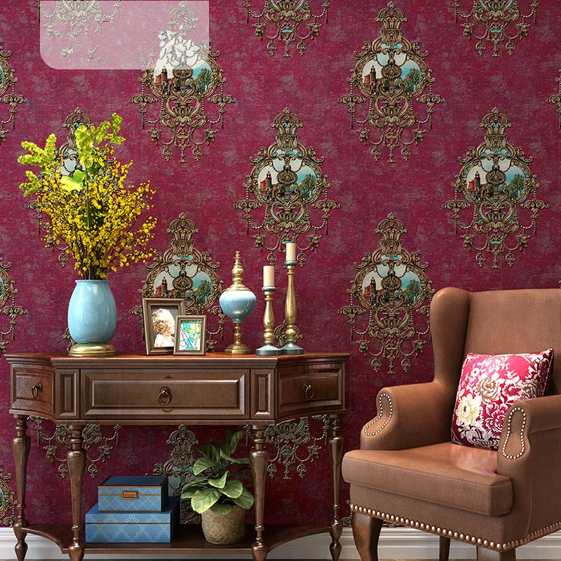 Высококачественные 3D обои в европейском стиле роскошные нетканые Ретро