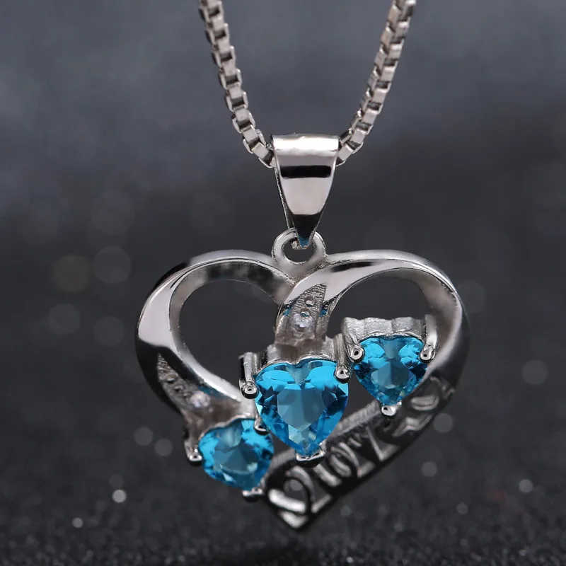 Женское Ожерелье с кулоном в виде сердца серебро 925 пробы | Украшения и аксессуары